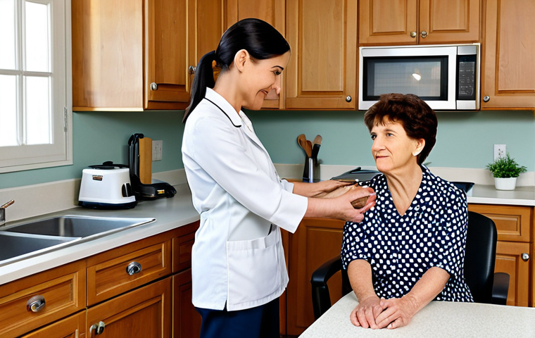 작업치료사의 환자 회복 지원 사례 - Occupational Therapist Helping Patient**

"A professional female occupational therapist assisting a ...