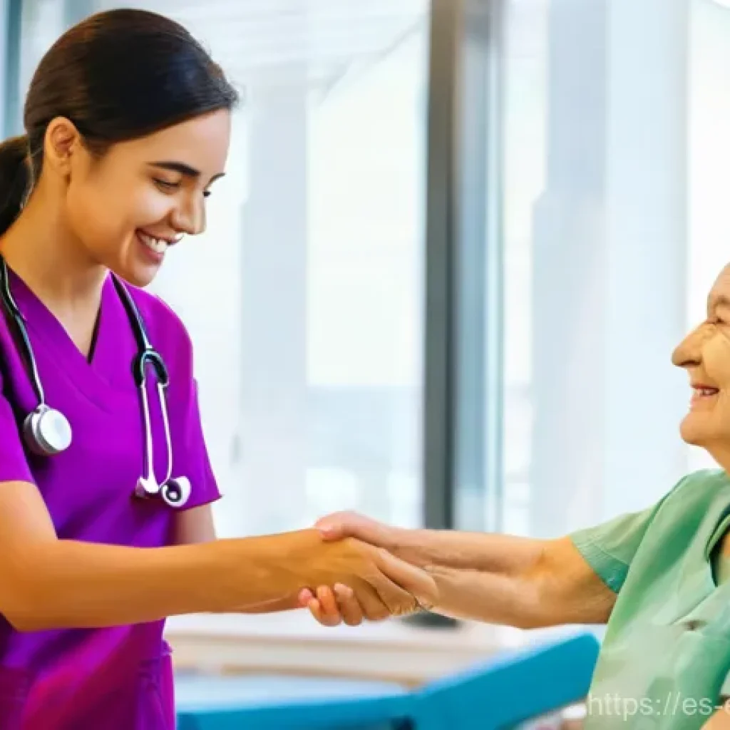 작업치료사의 환자 안전 관리 - **Prompt:** A warm, empathetic occupational therapist (wearing professional, appropriate medical scr...