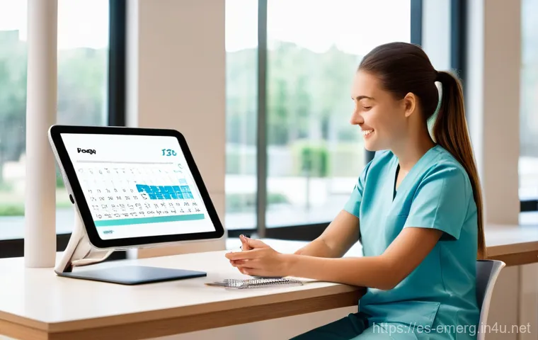작업치료사의 클리닉 관리 팁 - **Prompt:** "A brightly lit, modern occupational therapy clinic interior, focusing on digital integr...
