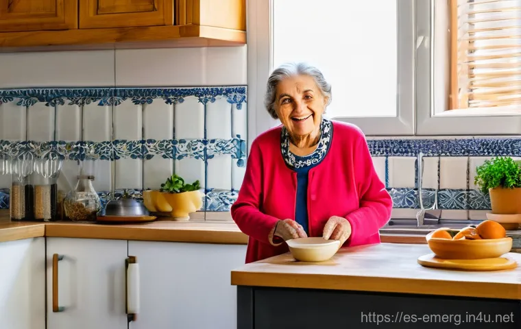작업치료사의 커뮤니티 케어 사례 - **Prompt:** A heartwarming scene featuring an elderly Spanish woman, around 75 years old, with a kin...