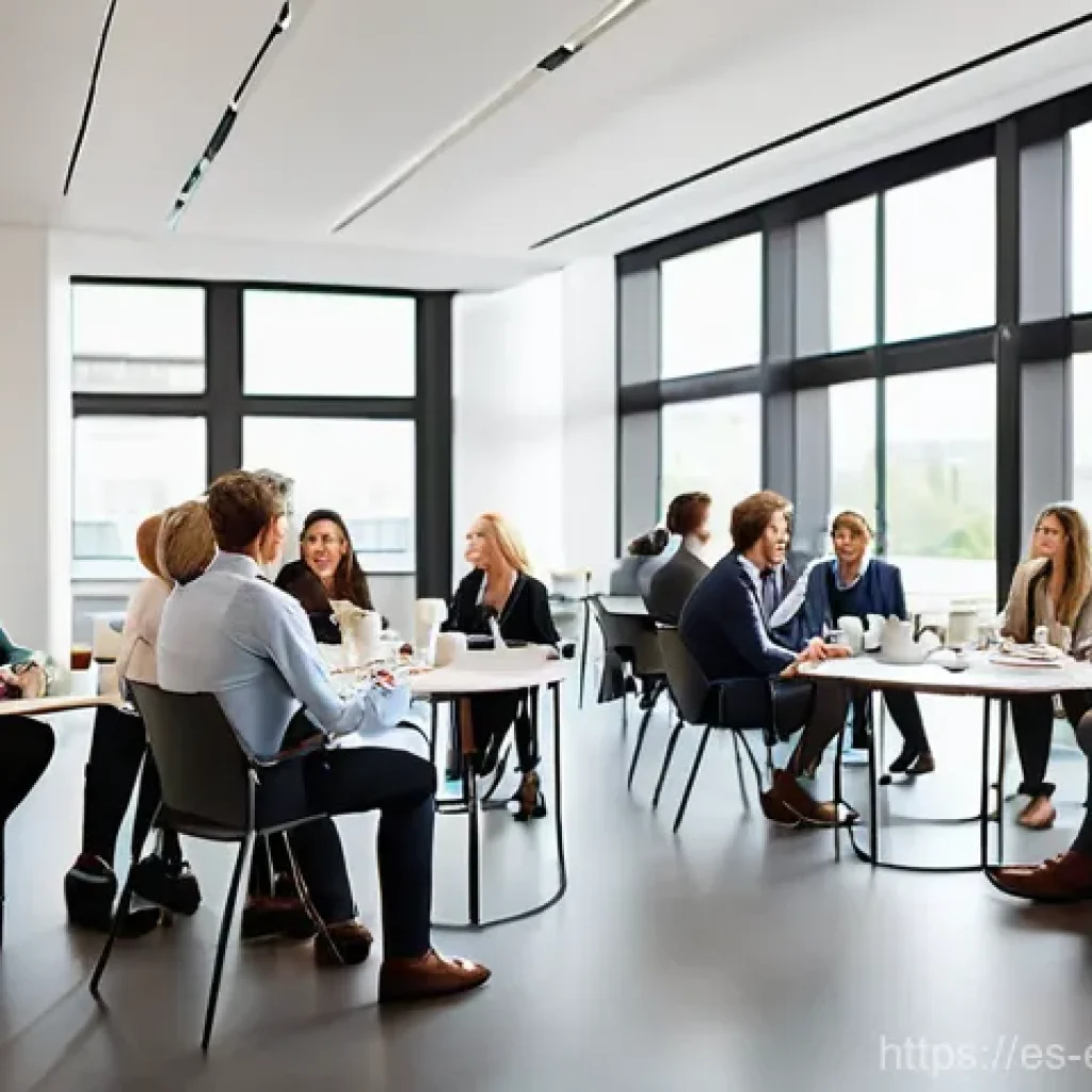 작업치료사의 직업적 네트워크 형성 - **Prompt:** A vibrant, well-lit professional conference hall filled with diverse occupational therap...