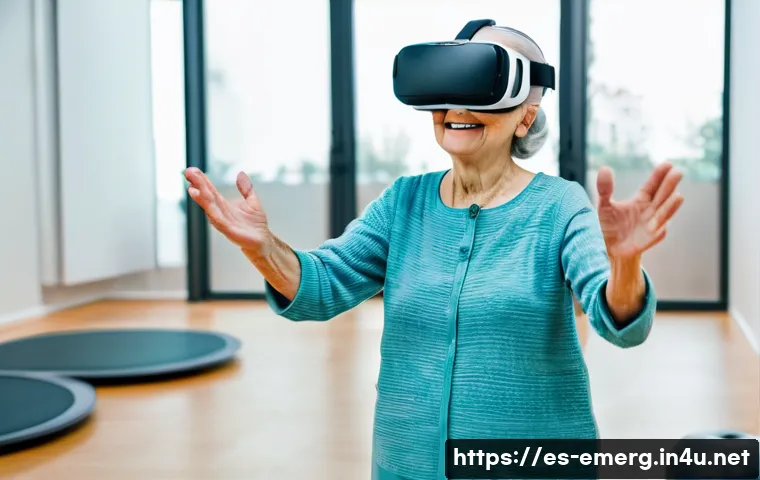 작업치료사로서의 효과적인 문제 해결법 - **Virtual Reality for Elderly Balance Rehabilitation:**
"A cheerful elderly woman, around 70 yea...