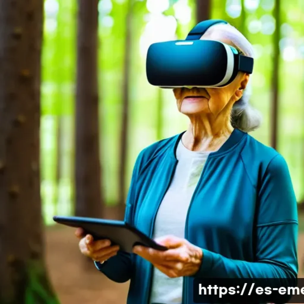 작업치료사의 기술 동향 - **Prompt 1: Immersive Virtual Reality Rehabilitation**
"A bright and hopeful image of an elderly...