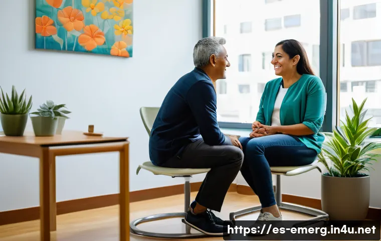 작업치료사의 대인 관계 팁 - A warm and inviting occupational therapy session in a modern clinic in Mexico City, featuring a midd...