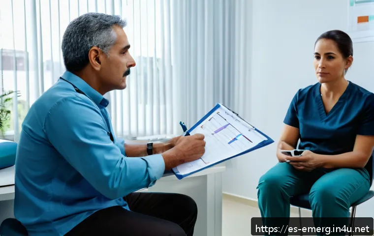 작업치료사의 치료 계획 성공 사례 - A compassionate occupational therapist conducting a thorough patient evaluation in a modern clinical...