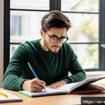 Home 18 작업치료사의 자격증 시험 점수 관리 - A focused young adult studying at a cozy home desk with a weekly planner and digital tablet displayi...