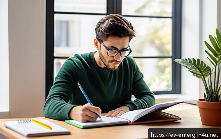 작업치료사의 자격증 시험 점수 관리 - A focused young adult studying at a cozy home desk with a weekly planner and digital tablet displayi...
